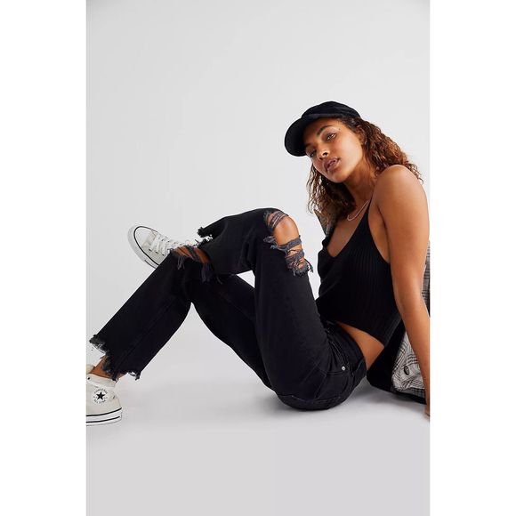 New Free People Maggie Mid-Rise Straight-Leg Jean 29 - Picture 5 of 7